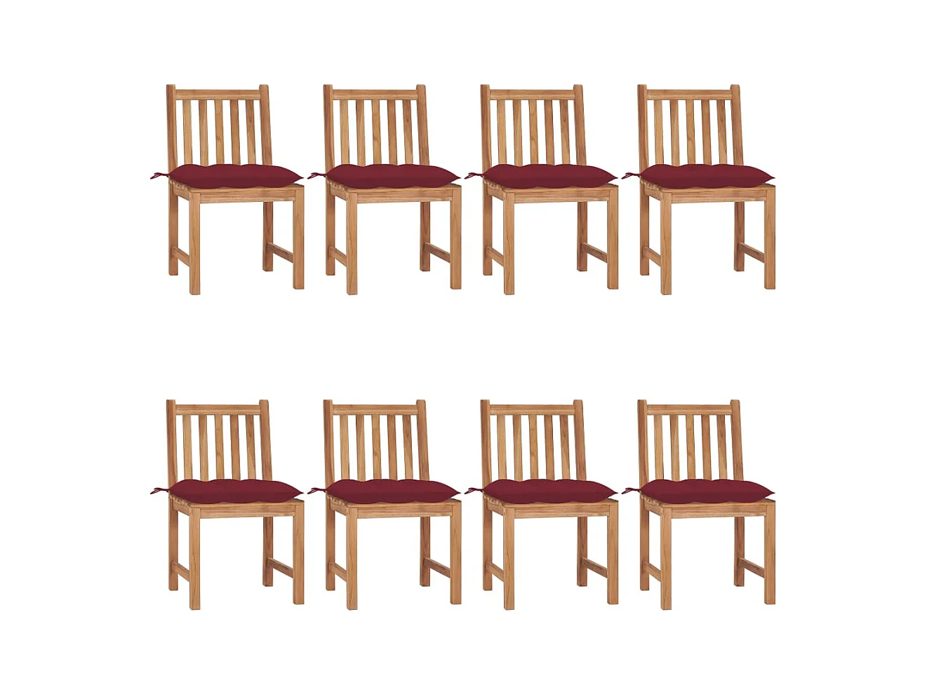 Gartenstühle 8 Stk. mit Kissen Massivholz Teak
