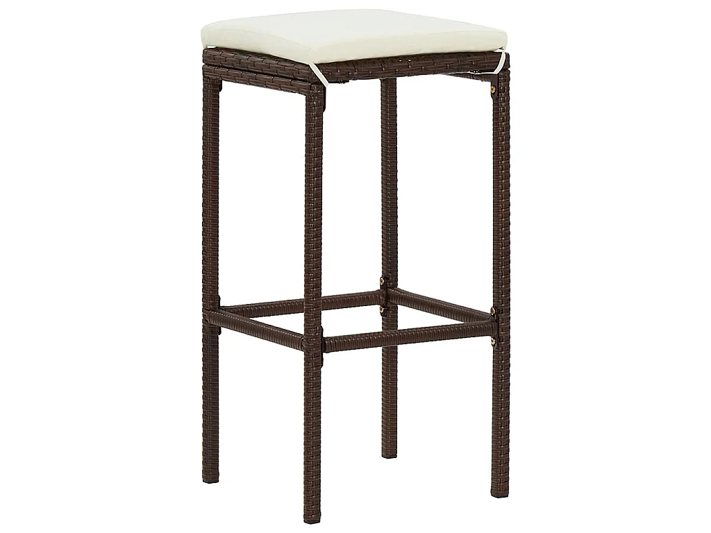 7-tlg. Gartenbar-Set Braun Massivholz Akazie und Poly Rattan