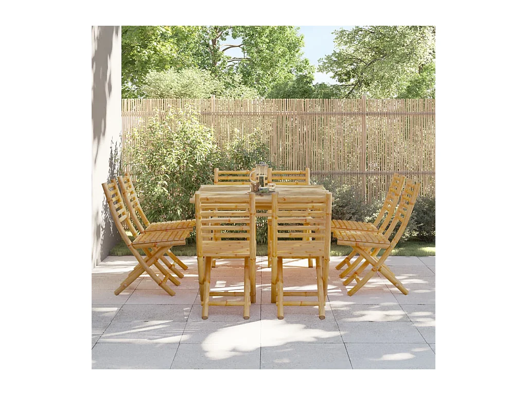 Chaises pliables de jardin lot de 8 43x54x88 cm bambou