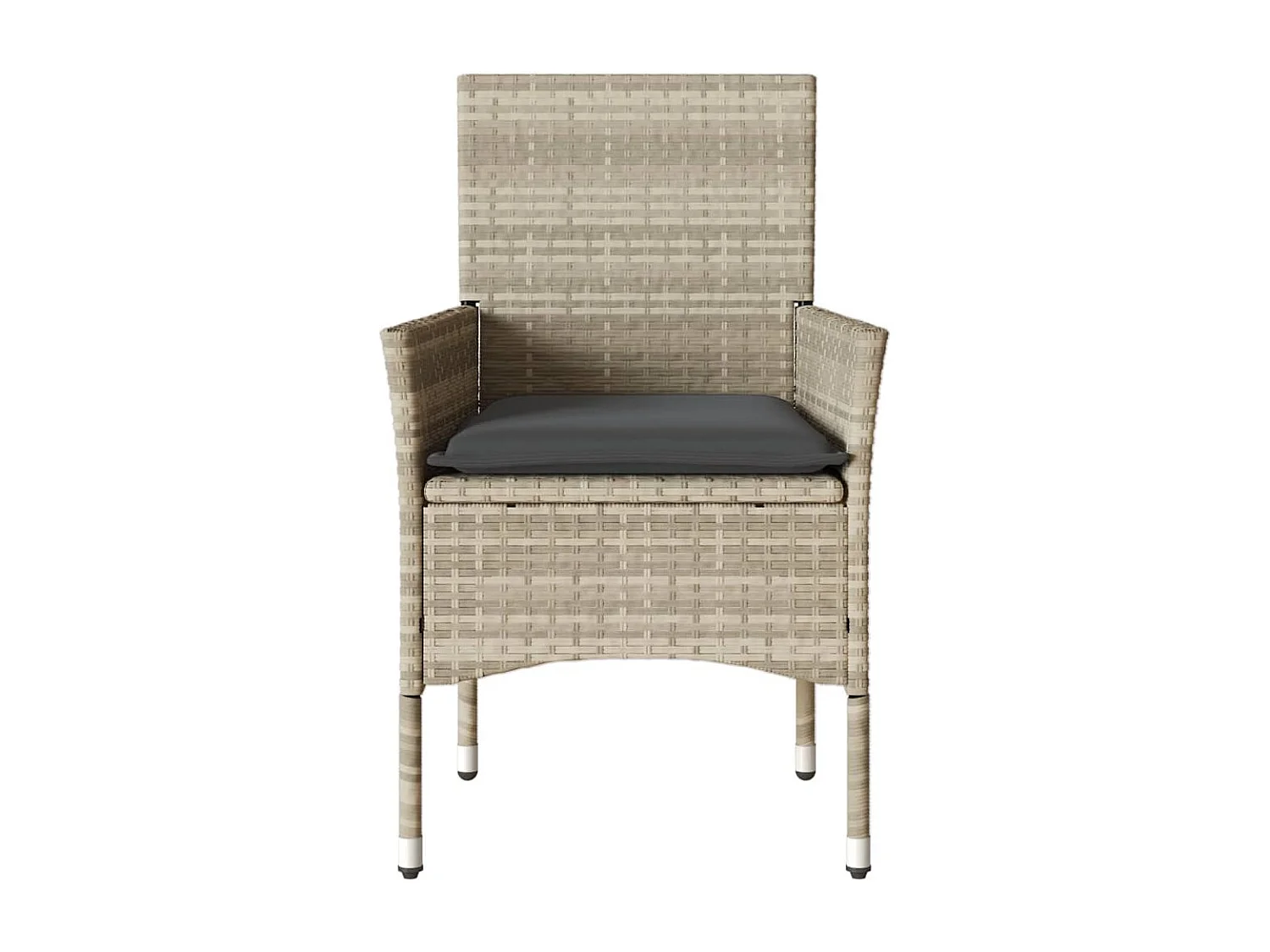 Gartenstühle mit Kissen 2 Stk. Hellgrau Poly Rattan