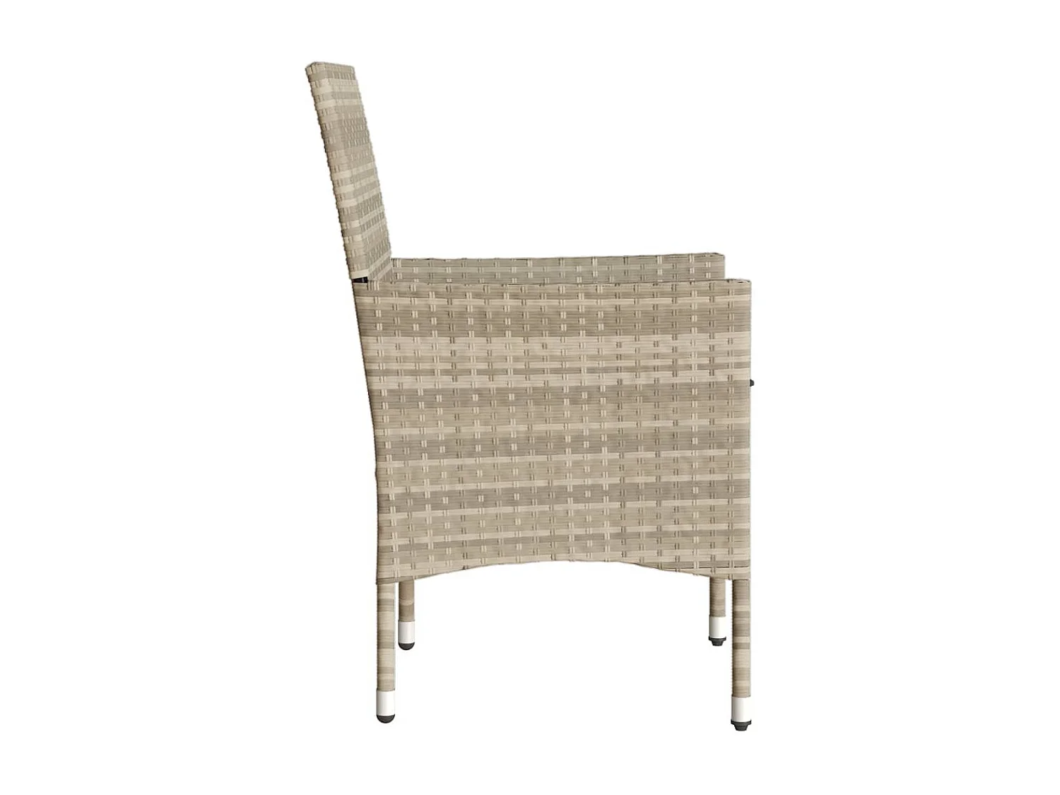 Gartenstühle mit Kissen 2 Stk. Hellgrau Poly Rattan