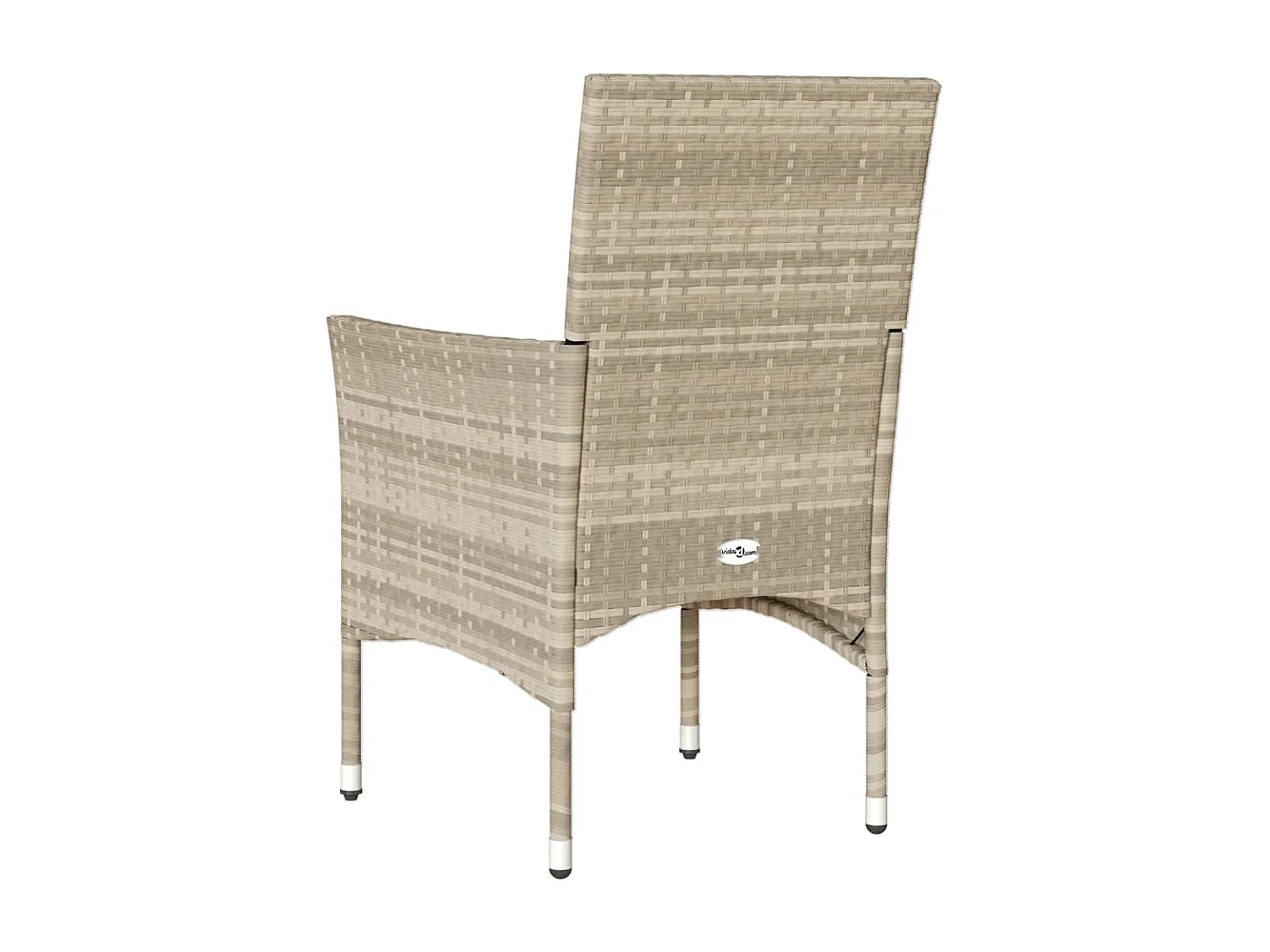 Gartenstühle mit Kissen 2 Stk. Hellgrau Poly Rattan
