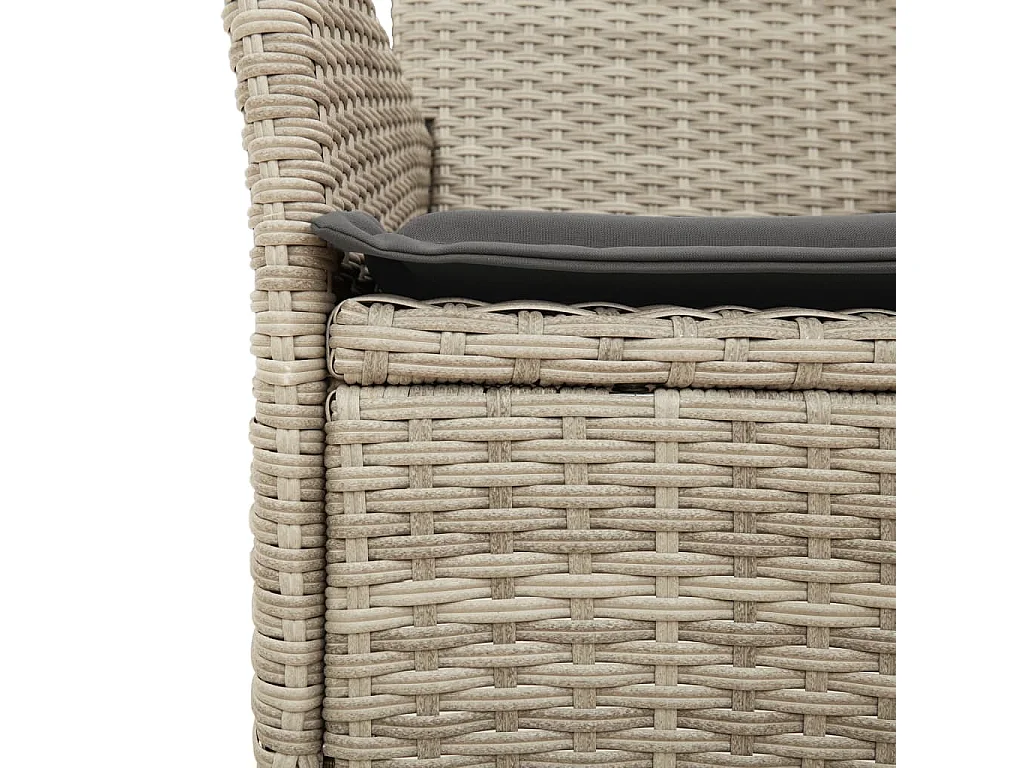 Gartenstühle mit Kissen 2 Stk. Hellgrau Poly Rattan