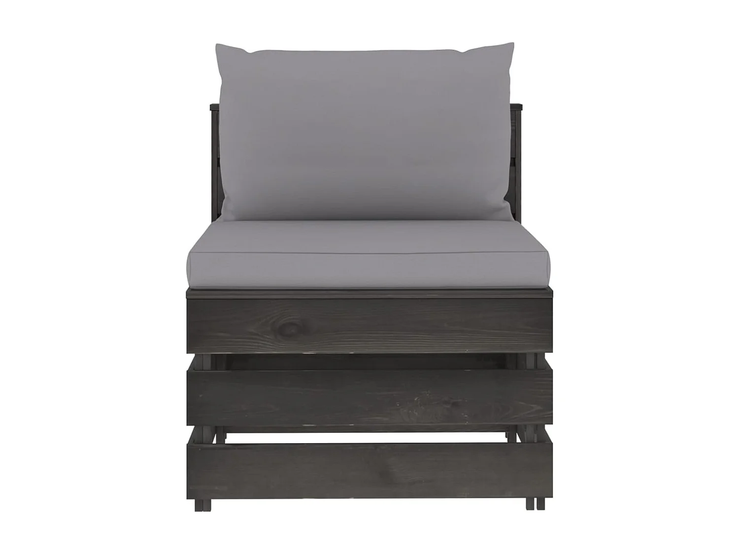 3-delige Loungeset met kussens grijs geïmpregneerd hout