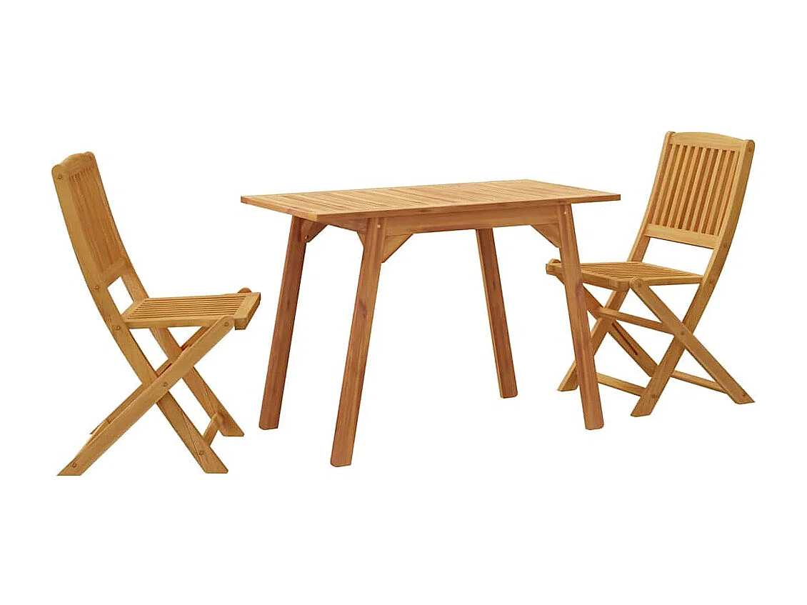 Set da balcone 3 pz in Legno Massello di Acacia