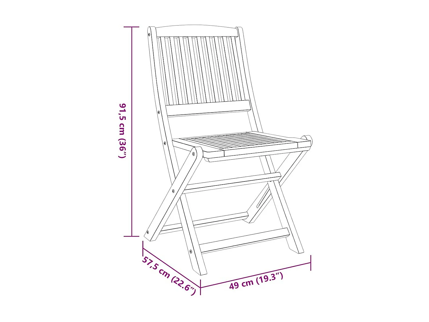 Set da balcone 3 pz in Legno Massello di Acacia