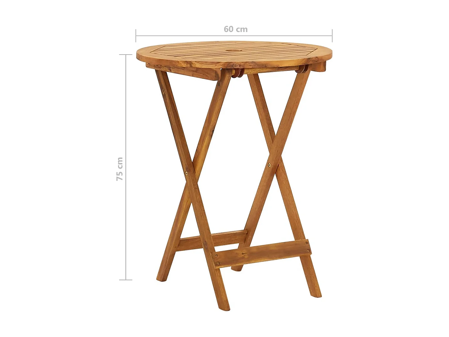 Mobilier de bistro pliable 3 pcs Bois d'acacia solide