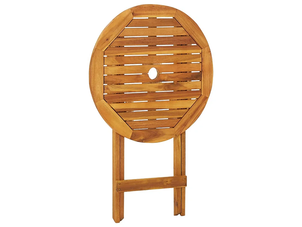 Mesa y sillas bistró plegables 3 pzas madera maciza de acacia
