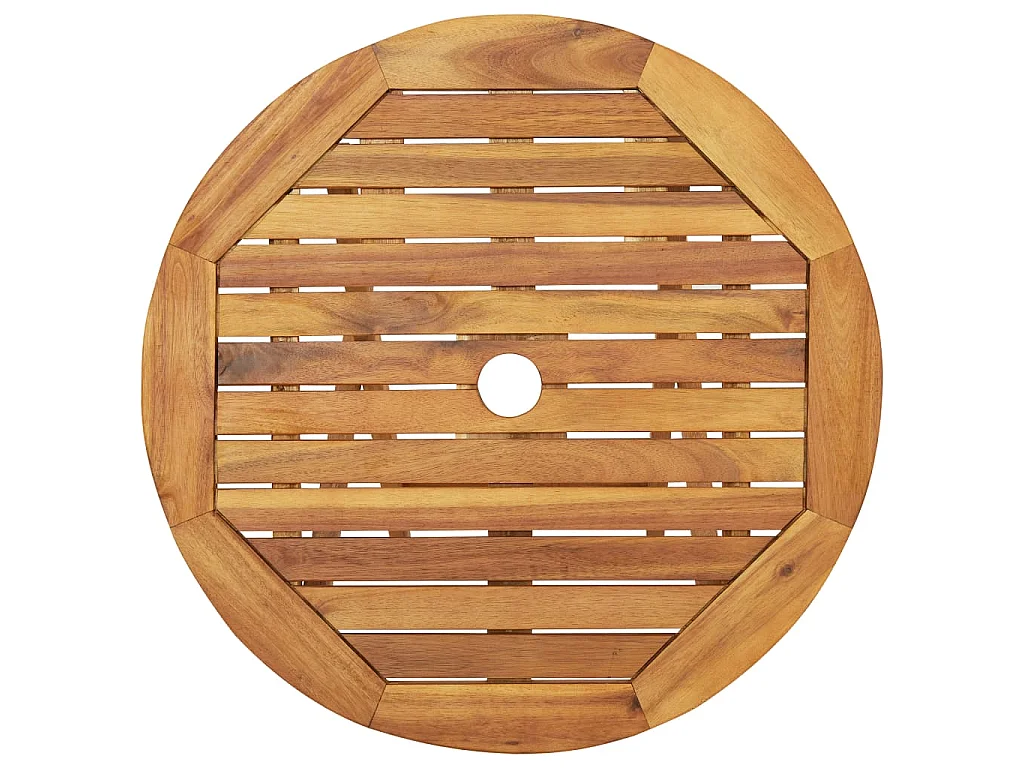Mesa y sillas bistró plegables 3 pzas madera maciza de acacia