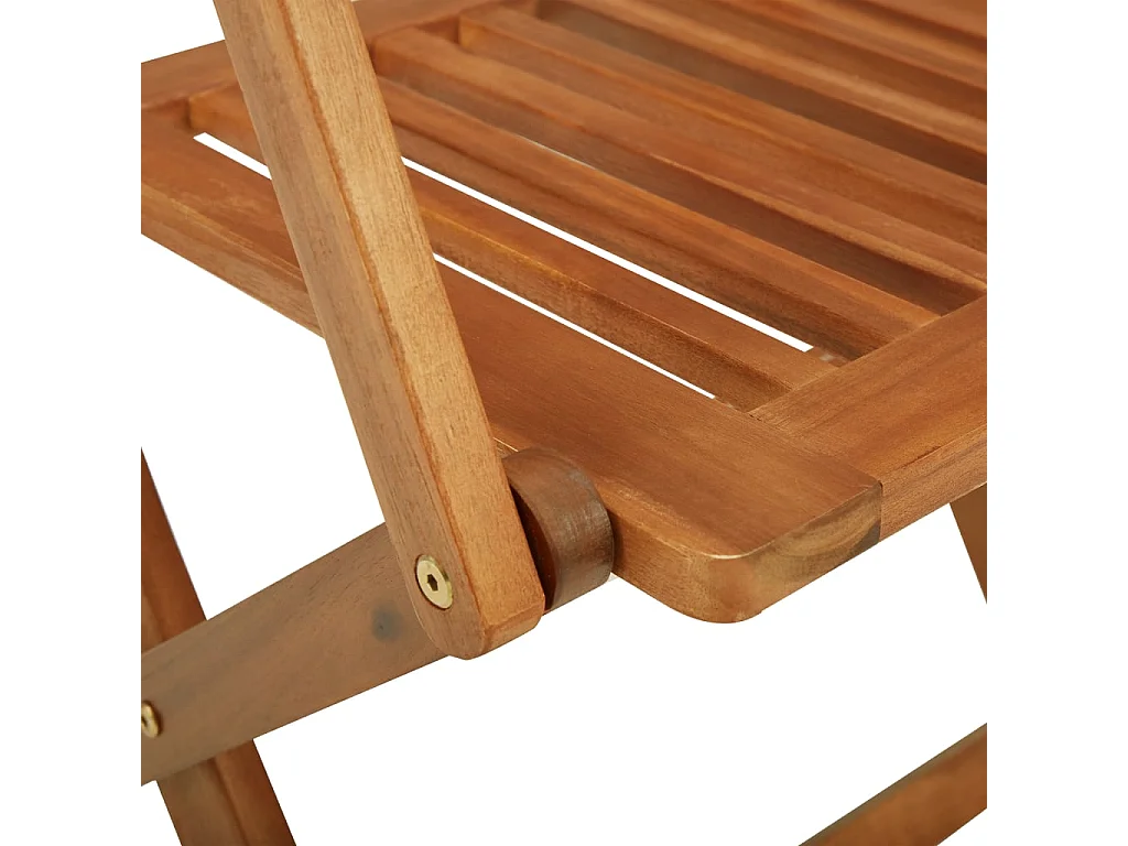 Mesa y sillas bistró plegables 3 pzas madera maciza de acacia