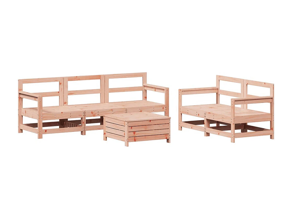 6-tlg. Garten-Sofagarnitur Massivholz Douglasie