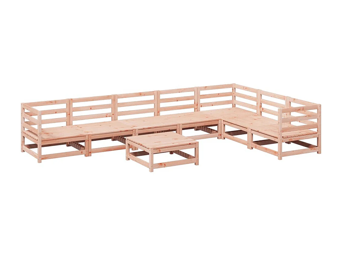 Salon de jardin 8 pcs bois massif sapin de douglas
