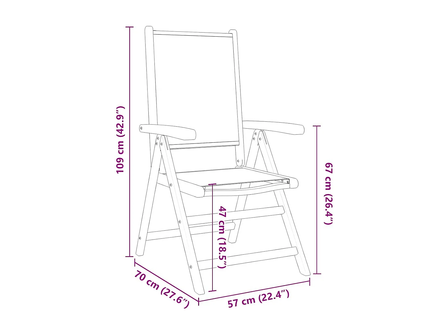 Set de comedor de jardín 7 pzas tela madera maciza antracita