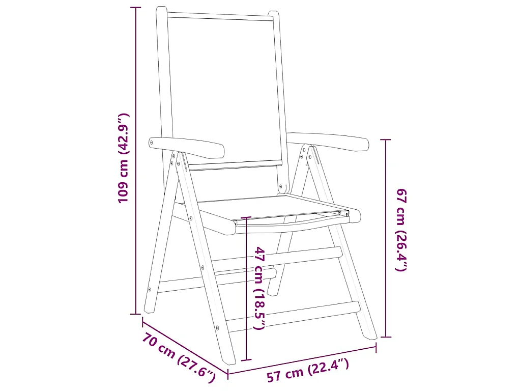 7-delige Tuinset massief hout en stof antracietkleurig
