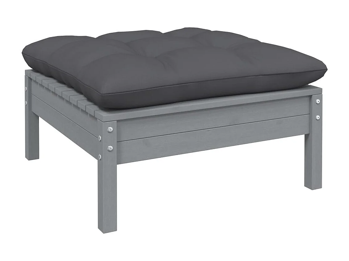 Set Divani da Giardino 6 pz con Cuscini Antracite Legno di Pino