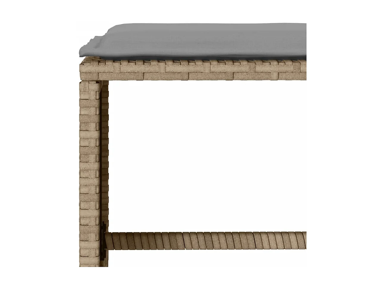 4-tlg. Garten-Sofagarnitur mit Kissen Beige Poly Rattan