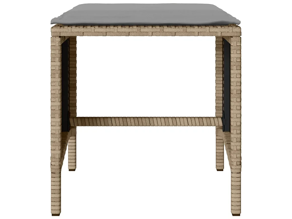 4-tlg. Garten-Sofagarnitur mit Kissen Beige Poly Rattan