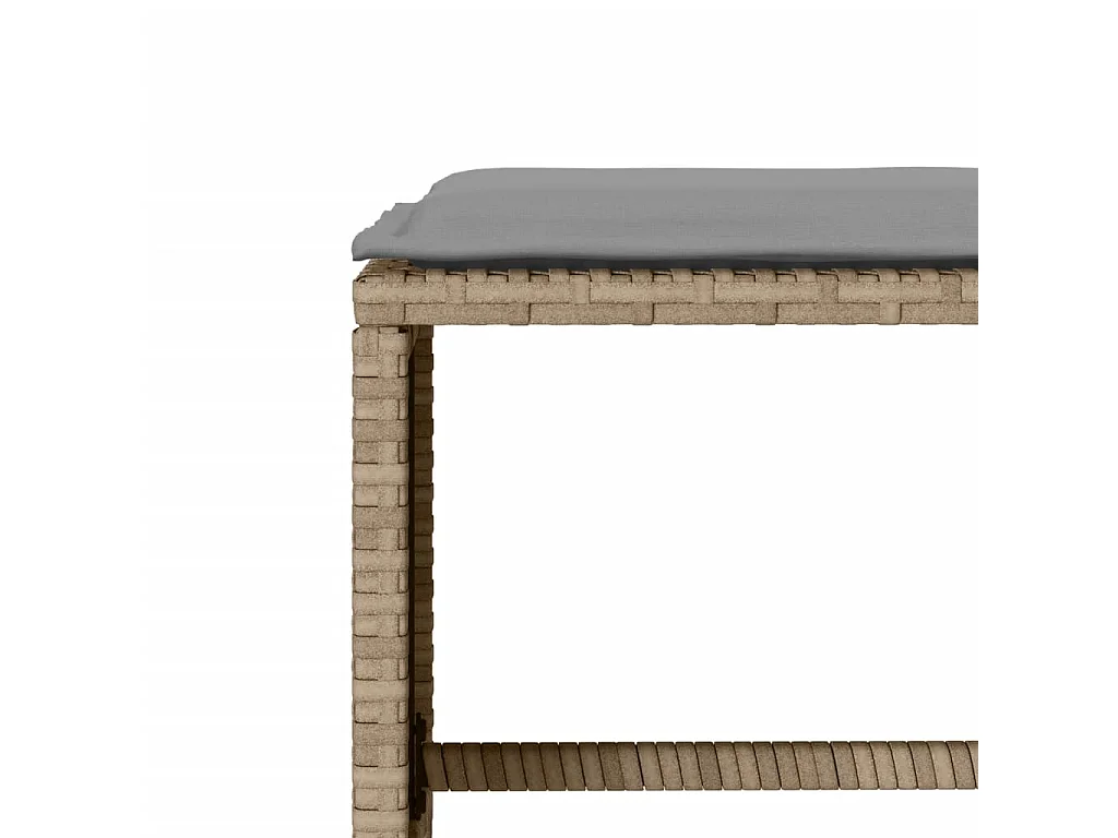 4-tlg. Garten-Sofagarnitur mit Kissen Beige Poly Rattan