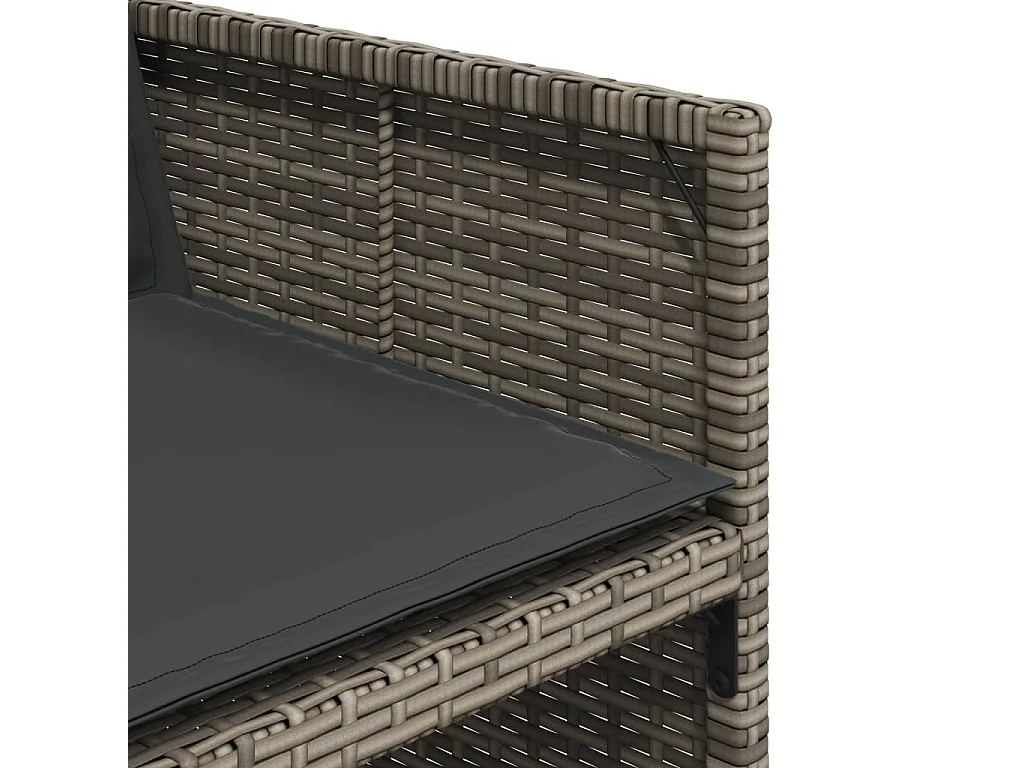 Ensemble à manger de jardin 5 pcs coussins gris résine tressée