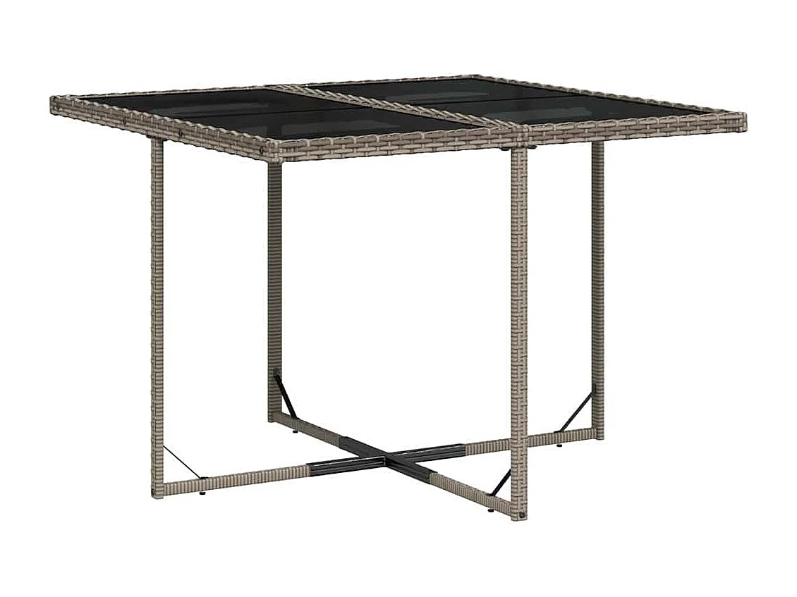 Set da Pranzo da Giardino 5 pz con Cuscini in Polyrattan Grigio