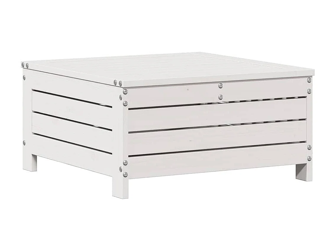 Salon de jardin 7 pcs avec coussins blanc bois de pin massif