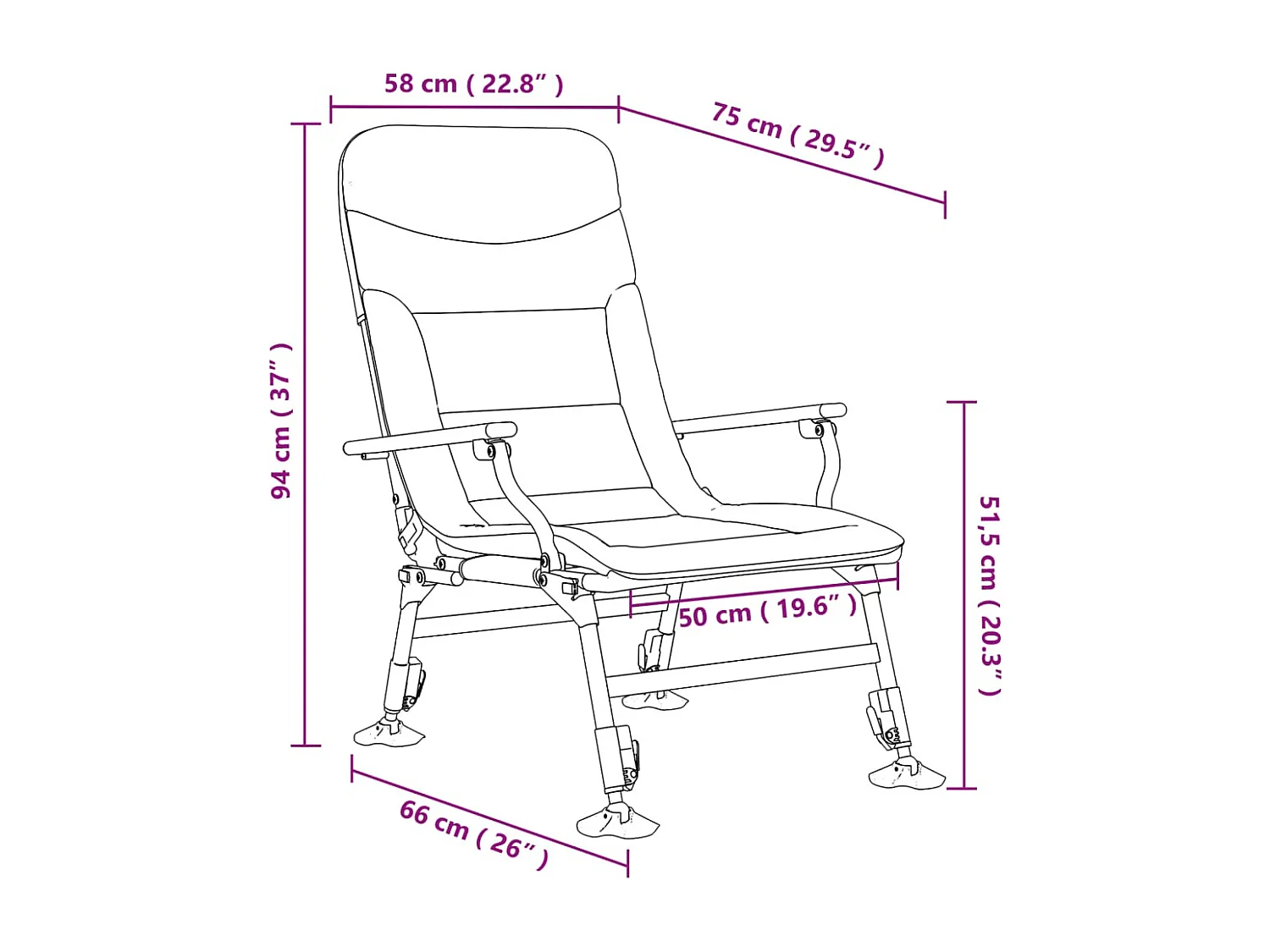 Silla de pesca con reposabrazos plegable verde