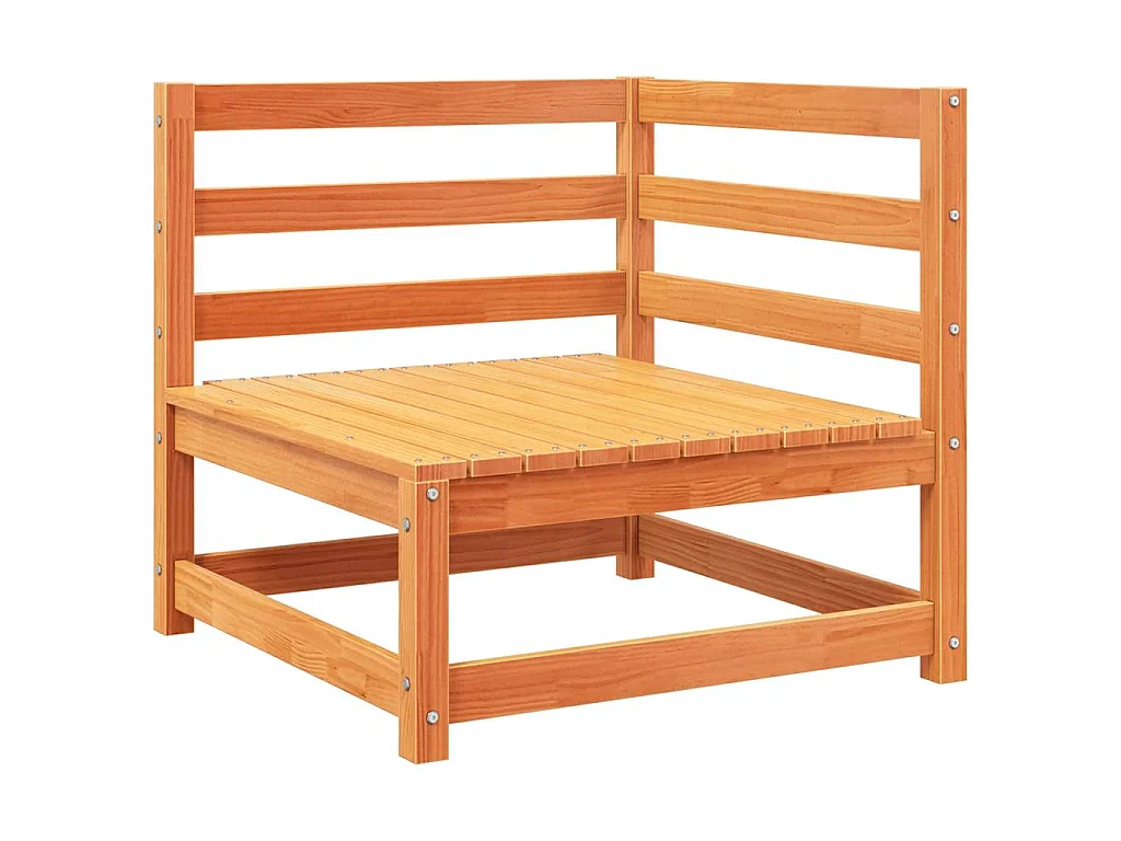 Salon de jardin 12 pcs cire marron bois de pin massif