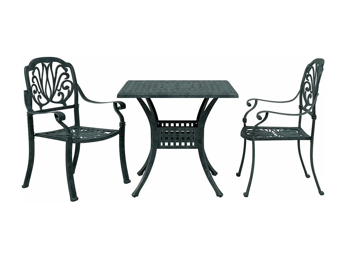 3 pcs conjunto de bistrô alumínio fundido verde