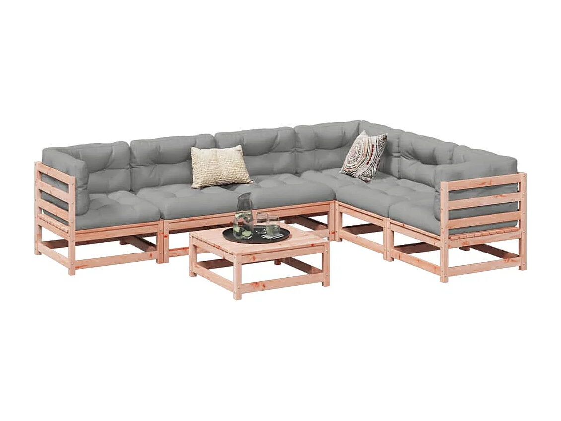 7-delige Loungeset massief douglas vurenhout