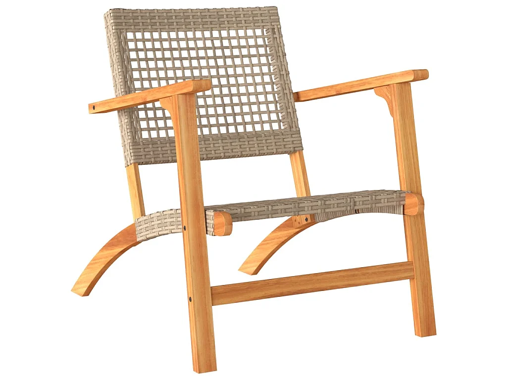 Ensemble de bistro 3 pcs beige résine tressée et bois d'acacia