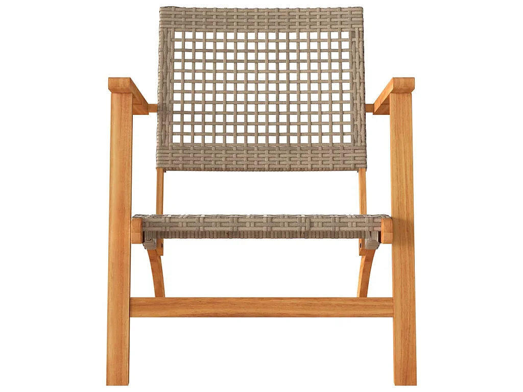Ensemble de bistro 3 pcs beige résine tressée et bois d'acacia