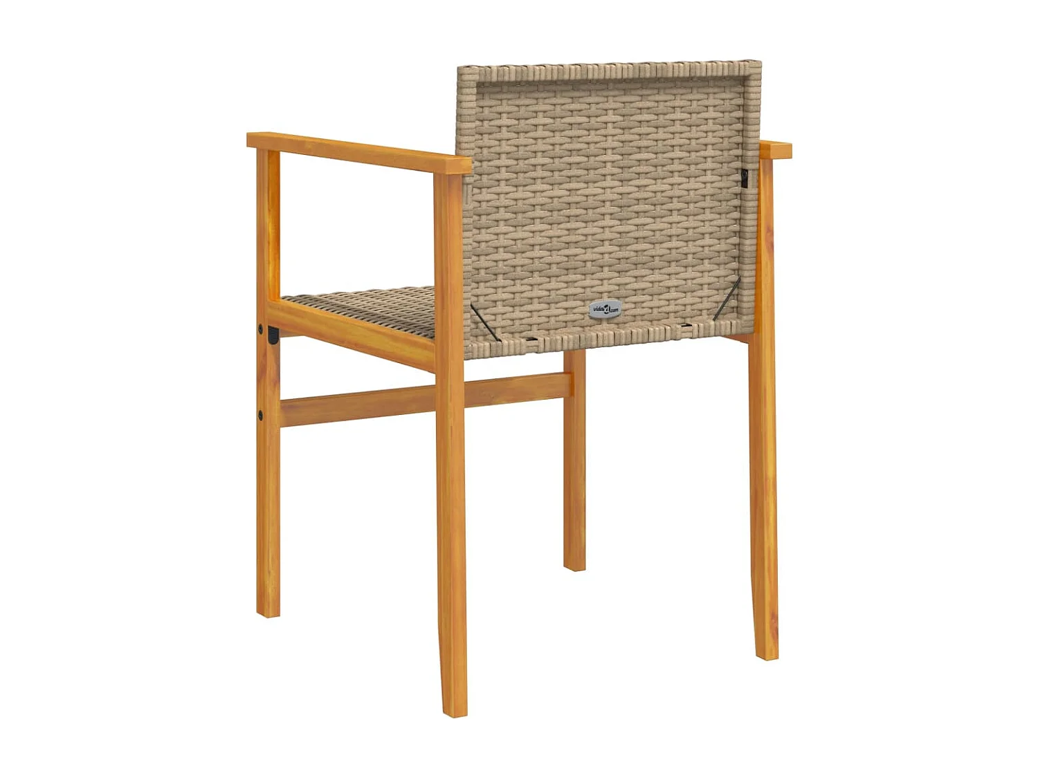 Cadeiras de jardim c/ almofadões 2 pcs vime PE/madeira bege