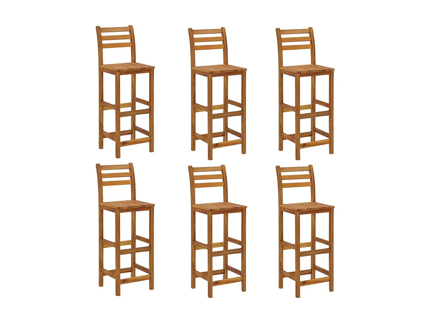 Ensemble de bar de jardin 7 pcs bois d'acacia solide