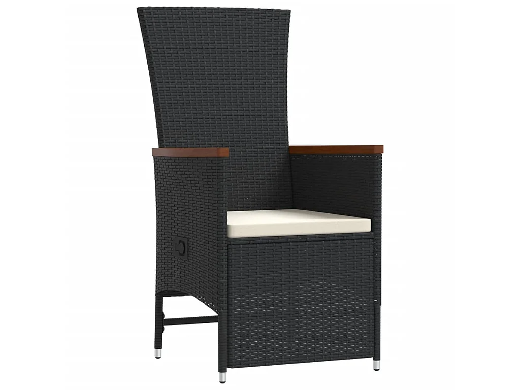 Ensemble à manger de jardin 9pcs coussins noir résine tressée