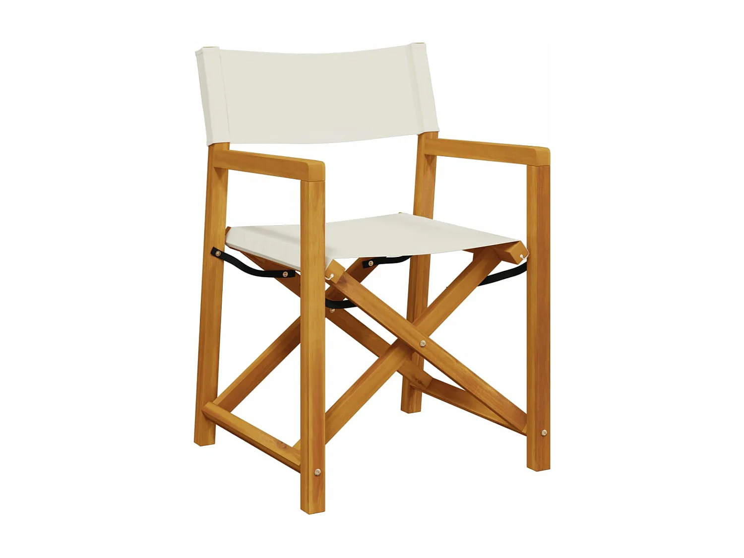 Regisseursstoelen 2 st inklapbaar stof crèmewit