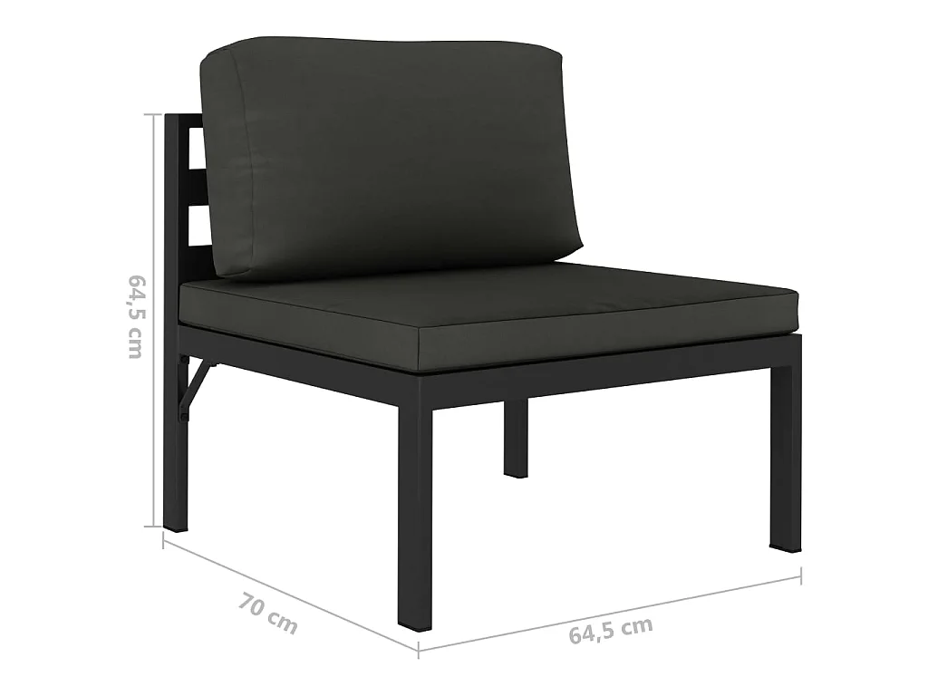 4 pcs conjunto lounge jardim com almofadões alumínio antracite