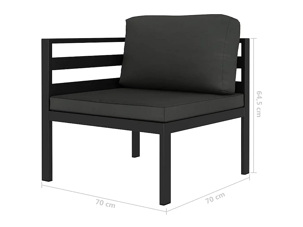 4 pcs conjunto lounge jardim com almofadões alumínio antracite
