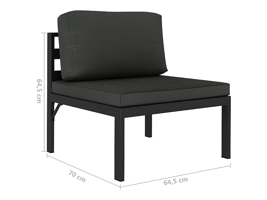 4 pcs conjunto lounge jardim com almofadões alumínio antracite