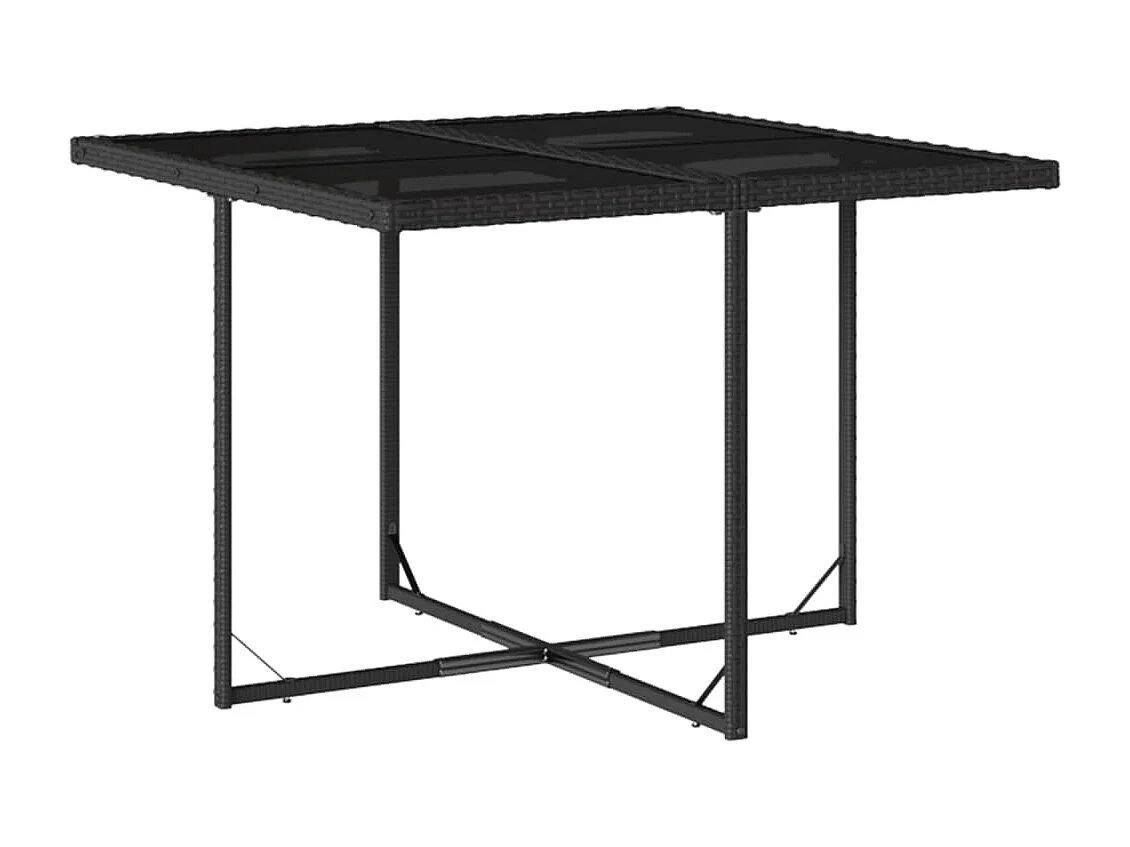 Ensemble à manger de jardin coussins 5pcs Noir Résine tressée