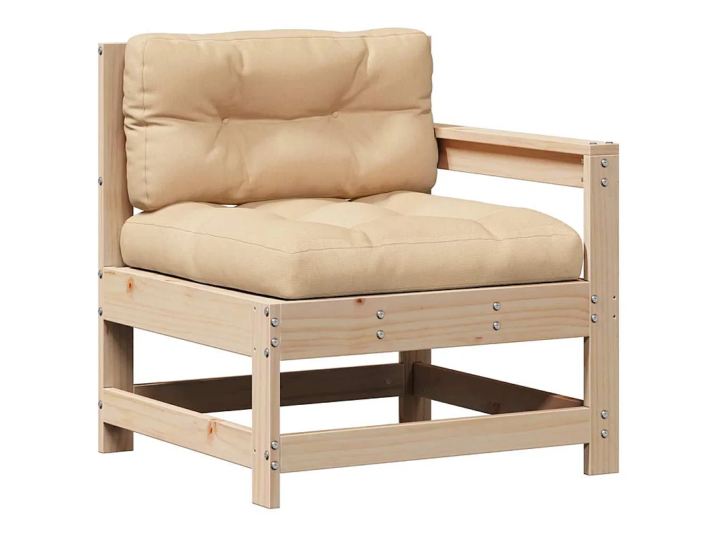 Set Divani da Giardino 4 pz con Cuscini Legno Massello di Pino