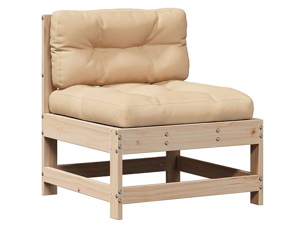 Set Divani da Giardino 4 pz con Cuscini Legno Massello di Pino