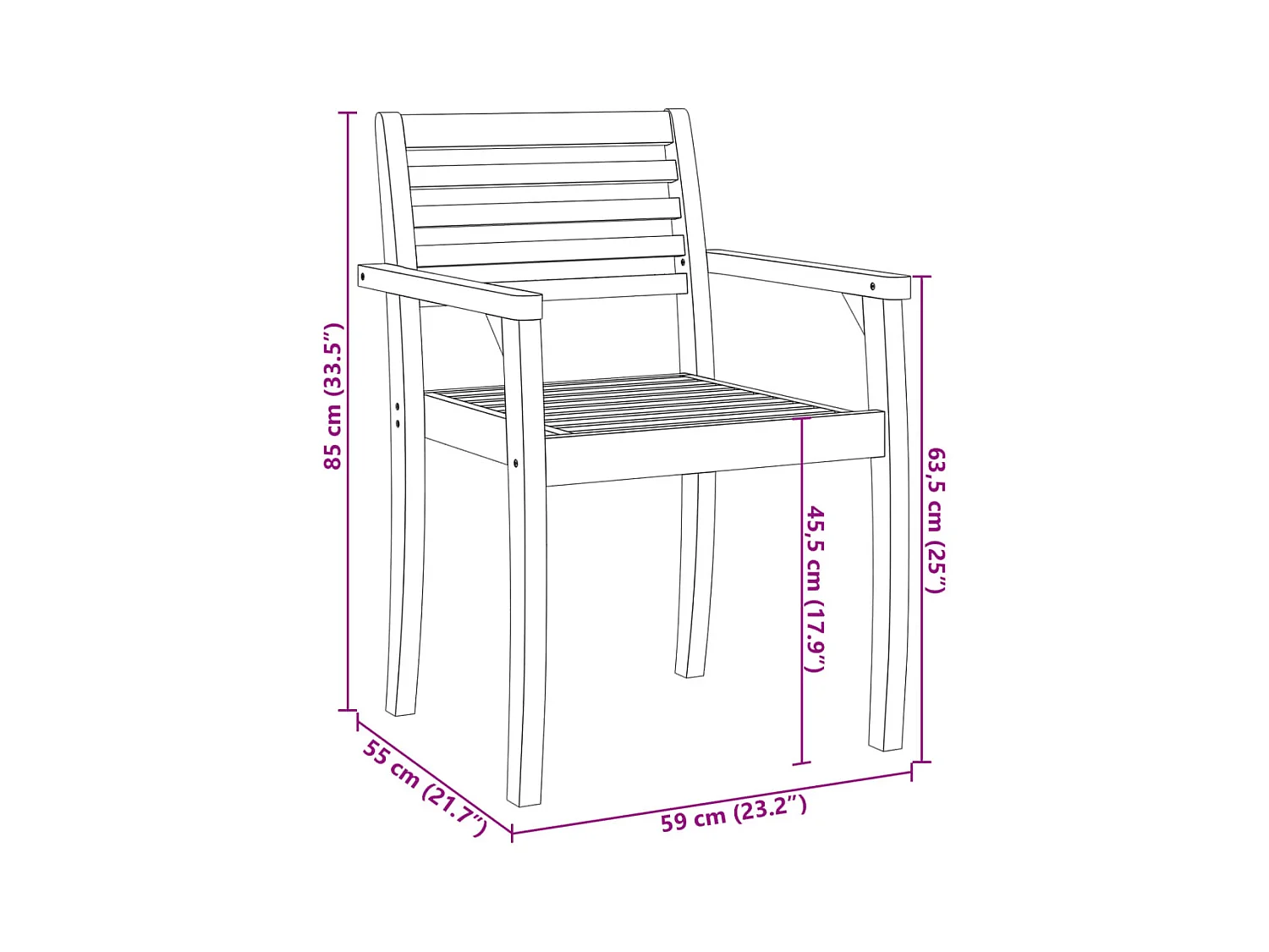 Tuinstoelen 2 st 59x55x85 cm massief acaciahout