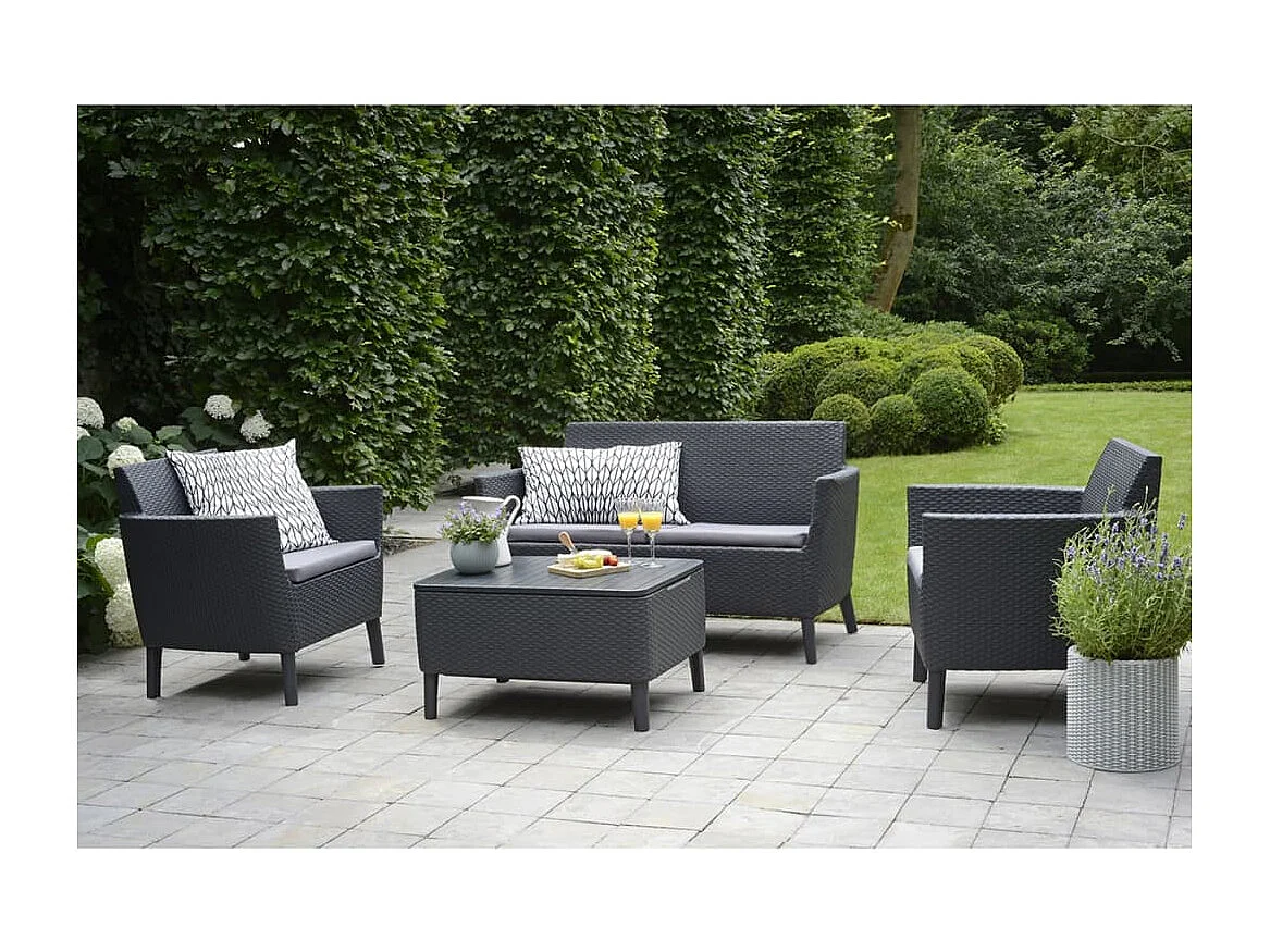 Set Divani da Giardino 8 pz Salemo Grafite 236629