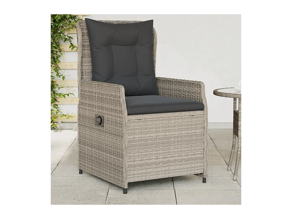 Chaises inclinables de jardin lot de2 gris clair résine tressée