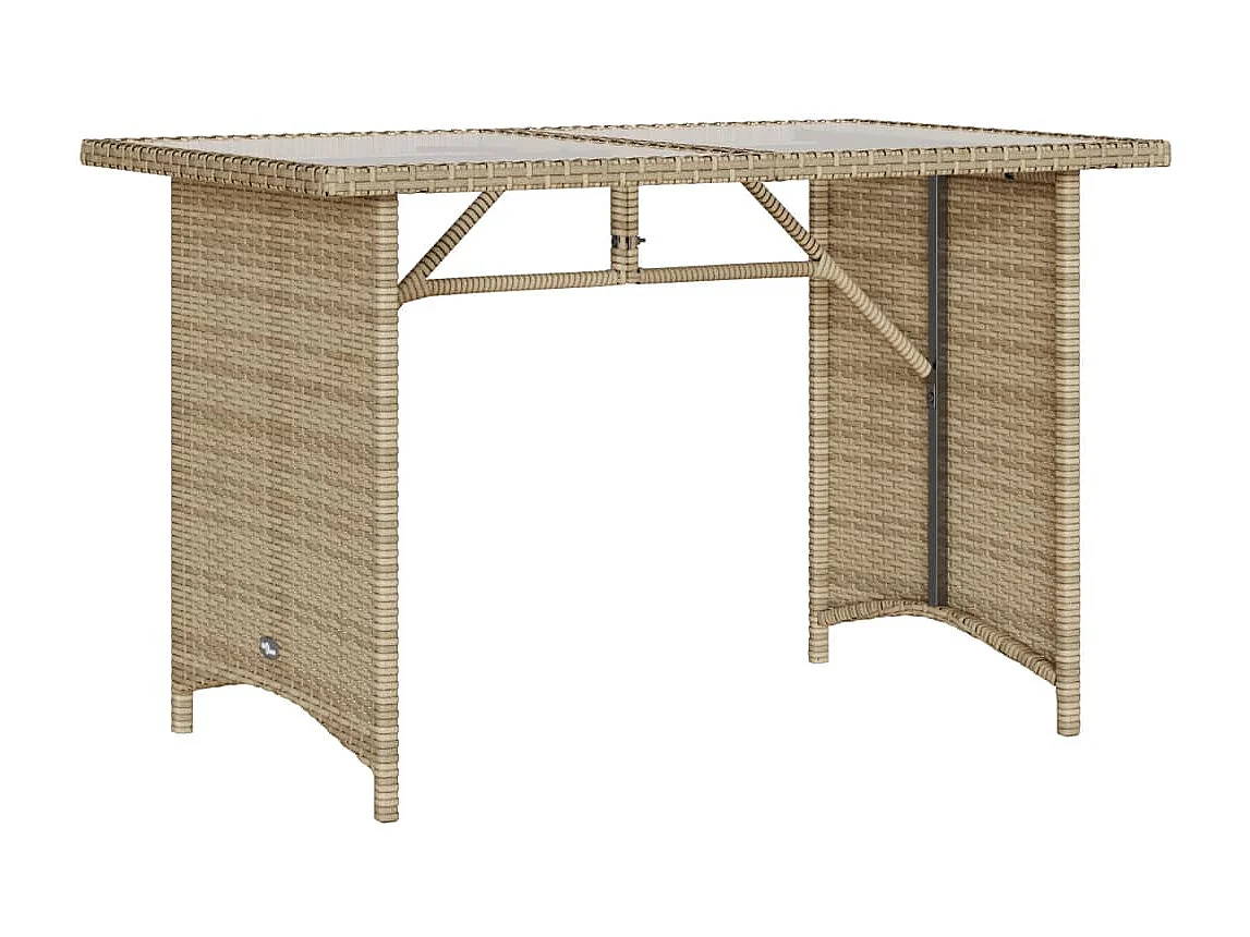 Set da Pranzo da Giardino 2 pz con Cuscini Beige in Polyrattan