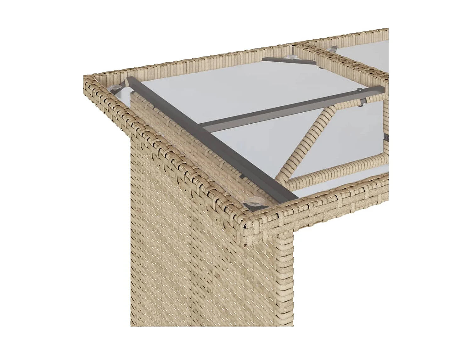 2-tlg. Garten-Essgruppe mit Kissen Beige Poly Rattan