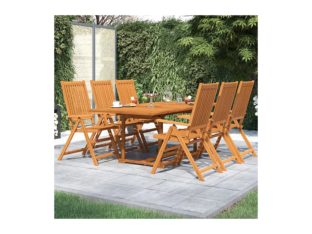 Ensemble à manger de jardin 7 pcs Bois d'acacia massif