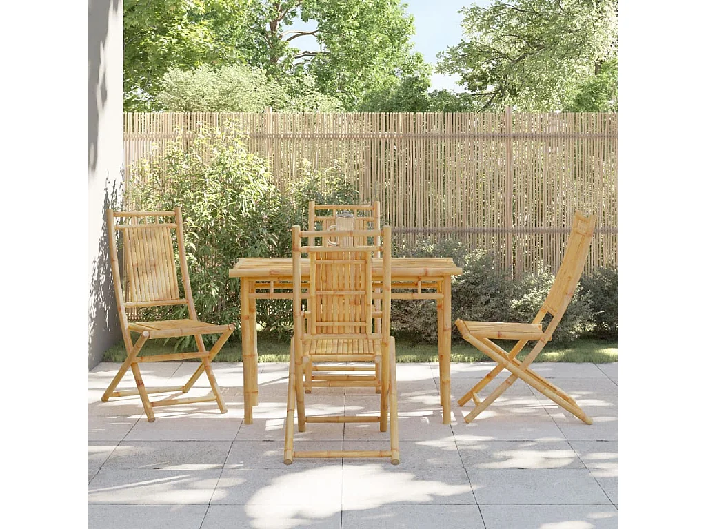 Sedie da Giardino Pieghevoli 4 pz 46x66x99 cm in Bambù