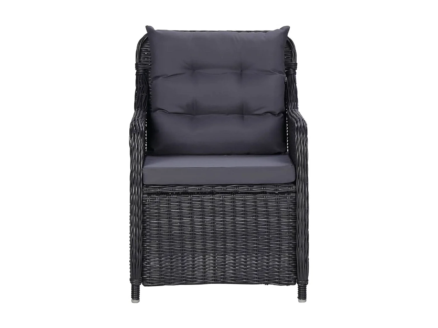 5 pcs conjunto de jantar para jardim preto