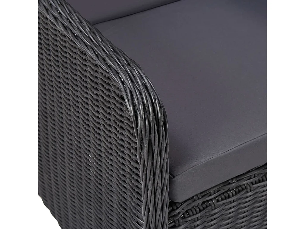 5 pcs conjunto de jantar para jardim preto